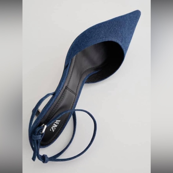 denim kitten heel shoes